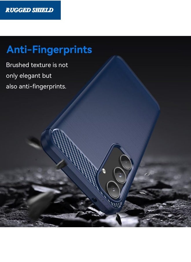 RUGGED SHIELD Samsung Galaxy A-55 Case, Galaxy A-55 Cover with Brushed Carbon Fiber Texture, Flexible TPU Shockproof Protection Bumper Phone Case, Slim Case Cover for Samsung Galaxy A-55 5G, Blue  - Image 5