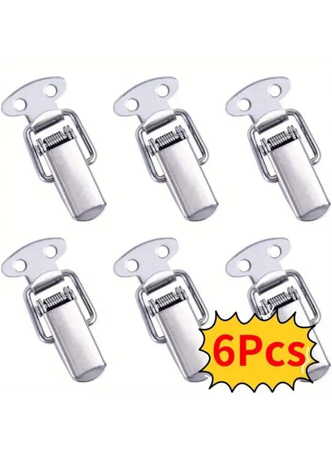 6pcs S Stainless Steel Tension Lock Cabinet Boxes Spring Loaded Latch Catch Toggle Hasp - Image 2