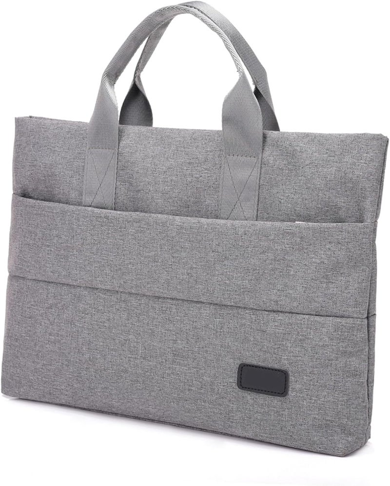 Oxford Cloth Laptop Briefcase Bag Thin Wear-resistant Casual Carrying Case for Women Girls Lightweight Design Grey Documents Daily Essentials - Image 1