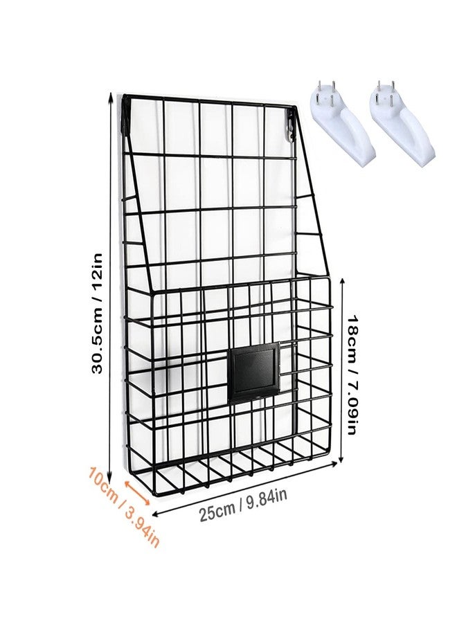 Rixoxo Hanging Wall File Rack 1Pack Office Hanging Magazine Rack Metal Mail Organizer Wire Basket Wall Mount Magazine Folder Wall Mounted File Organizer Holder for Office Home Work Organizing Display Files - Image 2