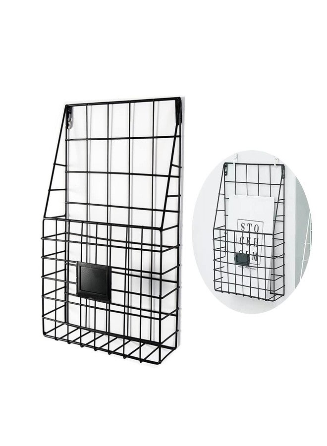 Rixoxo Hanging Wall File Rack 1Pack Office Hanging Magazine Rack Metal Mail Organizer Wire Basket Wall Mount Magazine Folder Wall Mounted File Organizer Holder for Office Home Work Organizing Display Files - Image 1