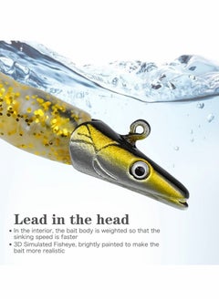 Excefore 5 Pcs Soft Fishing Lures Jig Head Kit 11 CM 9 g Drop Shot Lure Single Hook Eyes Imitation Bait Fish with T Tail for pike fishing, High Fishing Power - Fishing Accessories  - Image 3