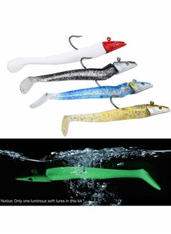 Excefore 5 Pcs Soft Fishing Lures Jig Head Kit 11 CM 9 g Drop Shot Lure Single Hook Eyes Imitation Bait Fish with T Tail for pike fishing, High Fishing Power - Fishing Accessories  - Image 5