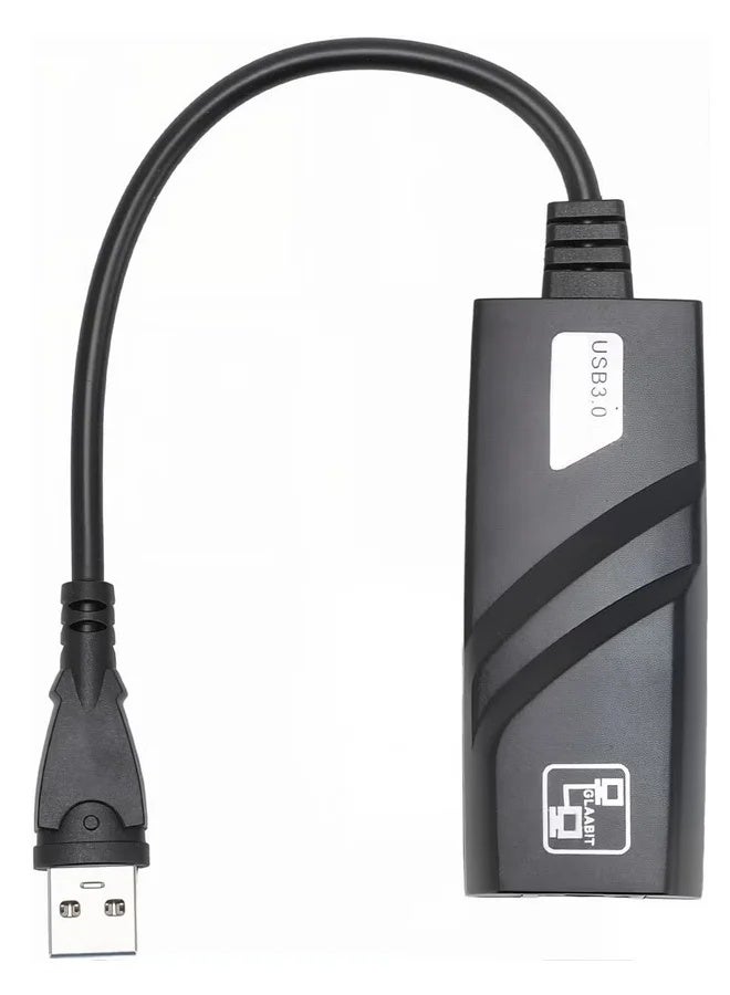 محول USB 3.0 إلى إيثرنت جيجابت، محول شبكة سلكي RJ45 100/1000M متوافق مع ماك بوك، كروم بوك، ويندوز 10، لينكس، ماك أو إس، كروم أو إس، نينتندو سويتش، أسود - Image 1
