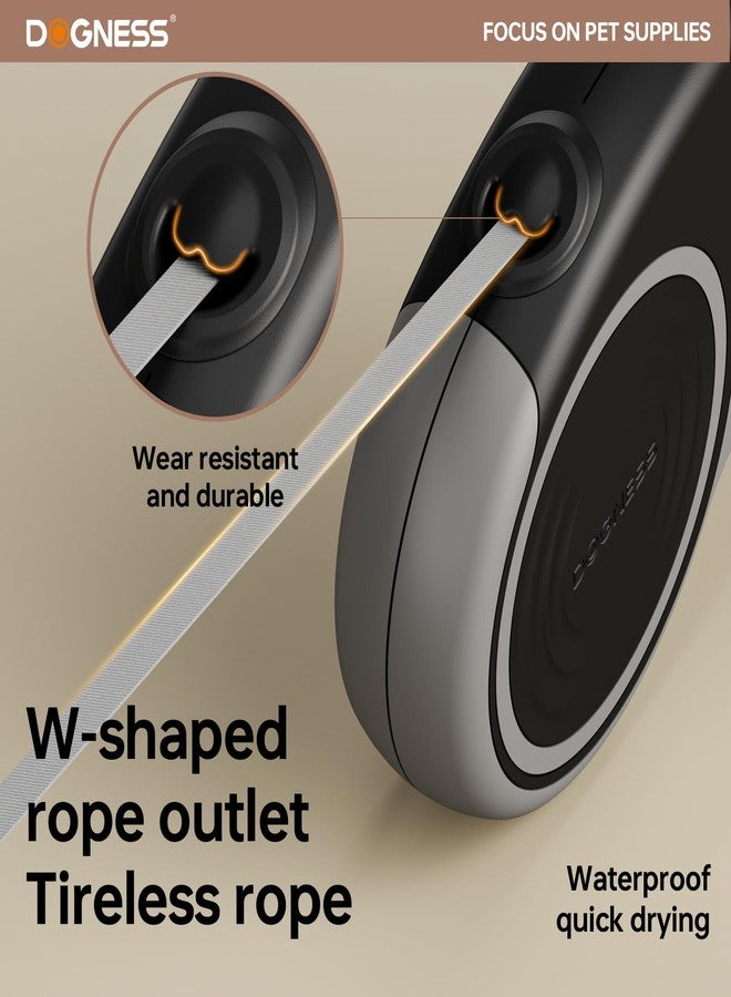 دوغنس طوق كلاب قابل للسحب من دوغنيس بطول 16.4 قدم، طوق متين ومناسب للكلاب التي يصل وزنها إلى 80 رطلاً، مزود بفرامل وقفل بزر واحد، ومقبض مانع للانزلاق، ومقاوم للتشابك (رمادي داكن) - Image 4