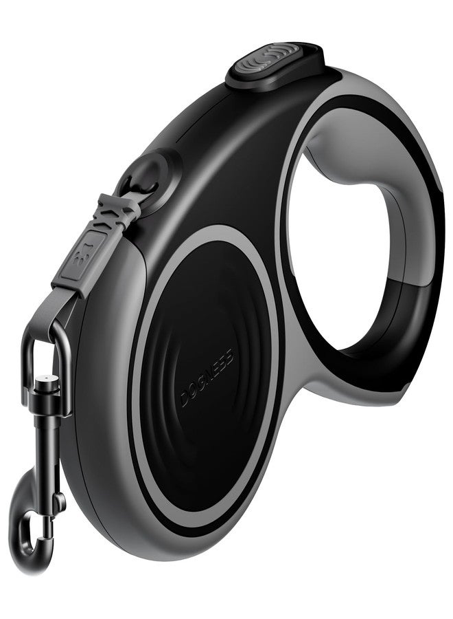 دوغنس طوق كلاب قابل للسحب من دوغنيس بطول 16.4 قدم، طوق متين ومناسب للكلاب التي يصل وزنها إلى 80 رطلاً، مزود بفرامل وقفل بزر واحد، ومقبض مانع للانزلاق، ومقاوم للتشابك (رمادي داكن) - Image 1