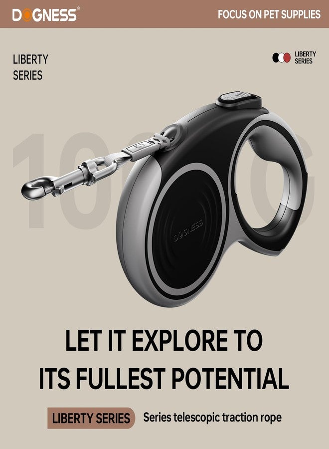 دوغنس طوق كلاب قابل للسحب من دوغنيس بطول 16.4 قدم، طوق متين ومناسب للكلاب التي يصل وزنها إلى 80 رطلاً، مزود بفرامل وقفل بزر واحد، ومقبض مانع للانزلاق، ومقاوم للتشابك (رمادي داكن) - Image 2