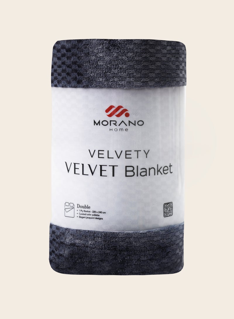 Morano Velvet Blanket – Dyed Model, 220x240 CM, Luxuriously Soft Polyester Throw, Lightweight Warm Blanket for Bed or Sofa – Elegant Colors for all Home Styles - Image 1