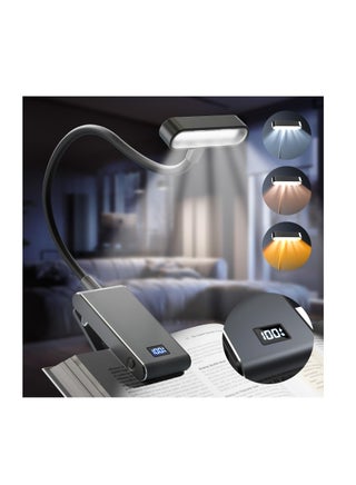 Rechargeable Book Light, with Power Display, 3 Color & Brightness Adjustable, 120 Hrs Runtime Flexible Goose Neck Clip on Book Light, Clip on Light, CRI 90 Eye Caring Book Lights for Reading at Night - pzsku/ZDA01164D1563EF593E93Z/45/_/1717580127/1475e24f-5d5b-4732-8d14-962cb6a5d14c