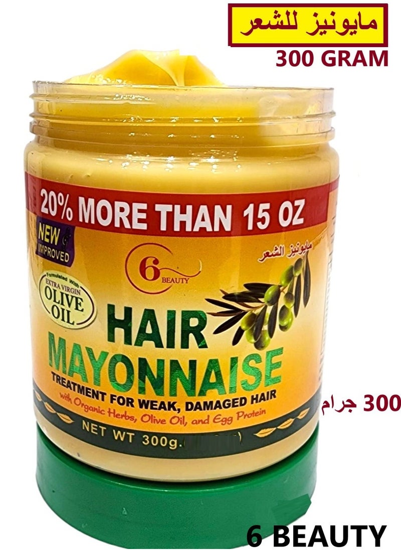 6 BEAUTY - Hayonnaise Treatment For Weak Damaged Hair 300 G - Image 1