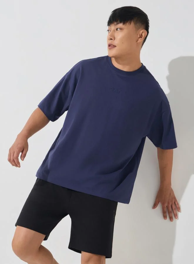 Cult Men Navy Blue Oversized T-Shirt