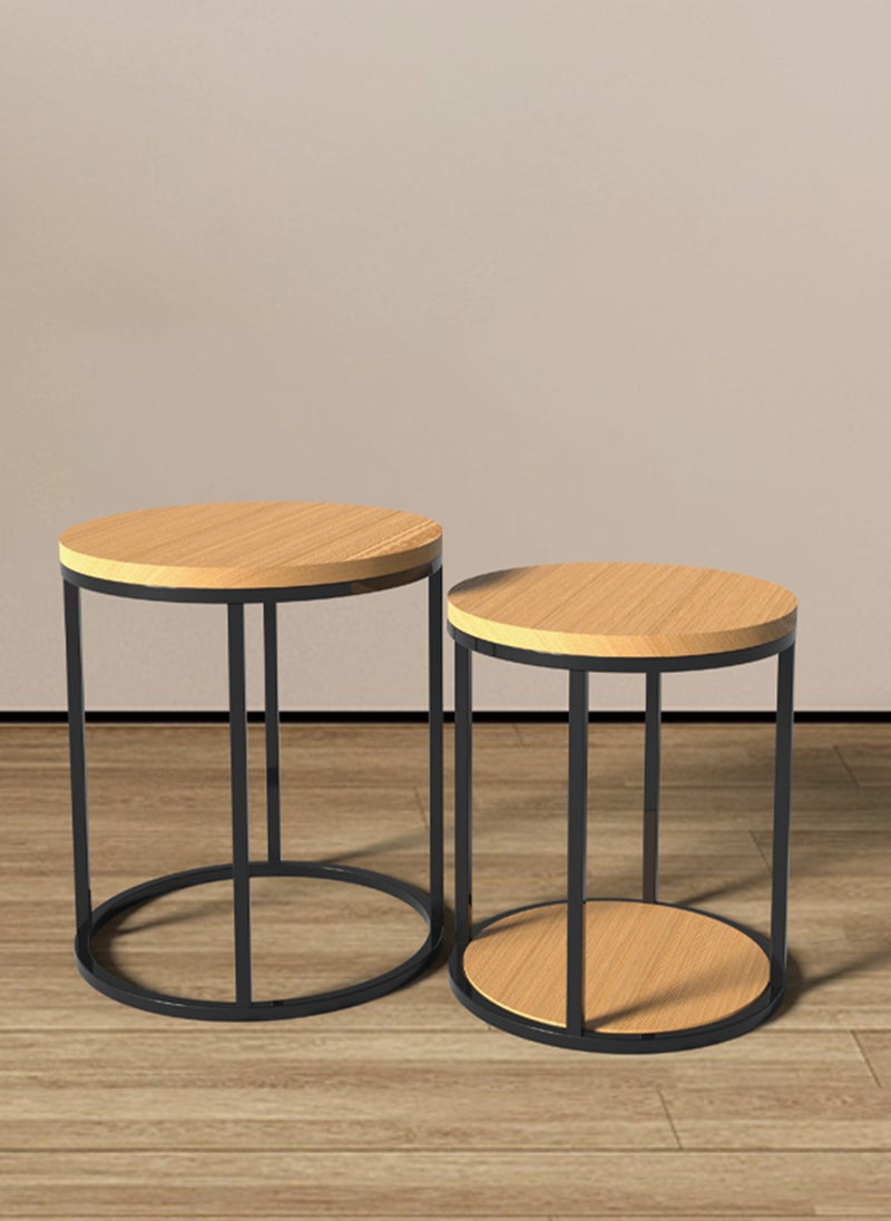 Sharpdo Round Coffee Table Mother and Child Simple Modern Living Room Home Wood Light Luxury Style Combination Table - Image 4