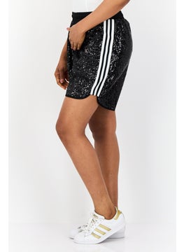 adidas Originals Women Sportswear Fit Sequined Training Short, Black  - Image 2