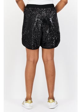 adidas Originals Women Sportswear Fit Sequined Training Short, Black  - Image 4