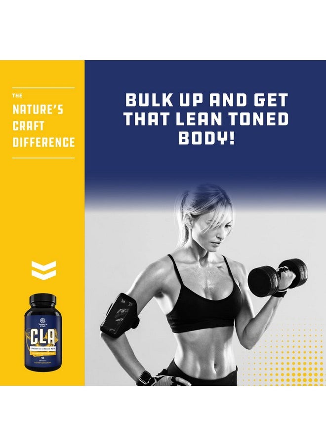 Natures Craft - Conjugated Linoleic Acid Cla Supplement Cla Safflower Oil Lean Muscle Mass Pre Workout Supplement For Men And Women For Natural Muscle Builder 1560Mg Cla Supplements With Essential Fatty Acids - Image 1