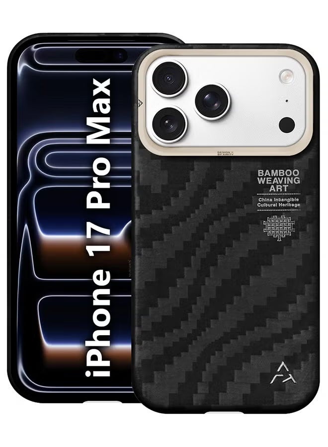 AIRITY Bamboo Fiber Protective Case for iPhone 17 Pro Max, Ultra Durable Shockproof Cover, Lightweight Premium Red Design - Image 1