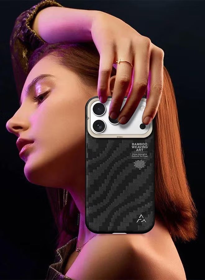 AIRITY Bamboo Fiber Protective Case for iPhone 17 Pro Max, Ultra Durable Shockproof Cover, Lightweight Premium Red Design - Image 3