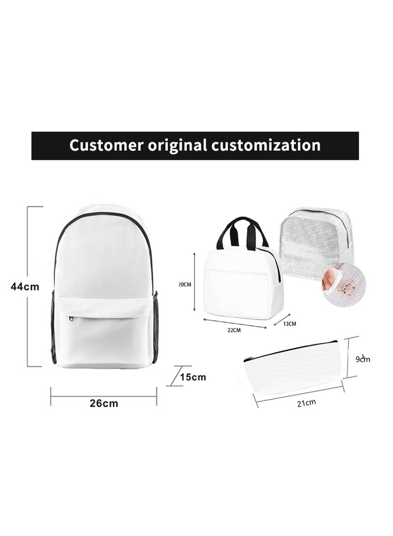 Minecraft backpack lunch bag pencil case three-piece suit men and women leisure sports travel backpack student school backpack - Image 2