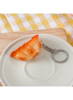 Generic Simulation Fried Dumplings Model Roasted Dumplings Props Simulation Food Keychain Pendant Creative Food Festival Activity Souvenirs-Color:Medium Dumplings-Bottom Baked (Key Ring)  - Image 4