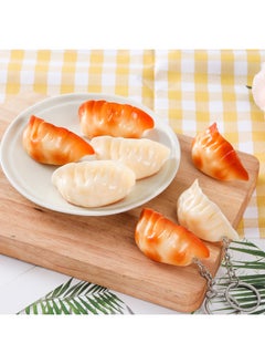 Generic Simulation Fried Dumplings Model Roasted Dumplings Props Simulation Food Keychain Pendant Creative Food Festival Activity Souvenirs-Color:Medium Dumplings-Bottom Baked (Key Ring)  - Image 2