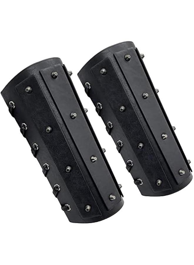 Generic Medieval Brigandine Arm Guards, Mercenary Faux Leather Gauntlet, Vintage Renaissance Knight Arm Bracers  - Image 2