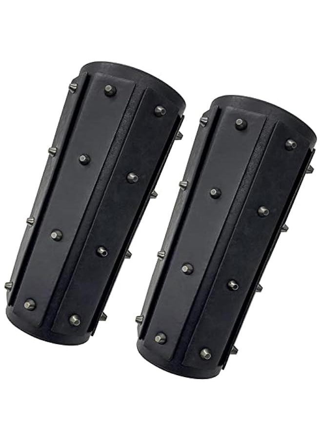 Generic Medieval Brigandine Arm Guards, Mercenary Faux Leather Gauntlet, Vintage Renaissance Knight Arm Bracers  - Image 3