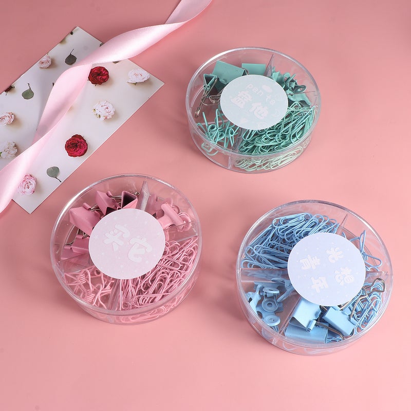 3 Box File Binder Clips العادية طويلة الذيل مجموعة أدوات مكتبية مع صندوق تخزين بلاستيكي للمكتب والمنزل والمدرسة (ألوان مختلطة) - Image 4