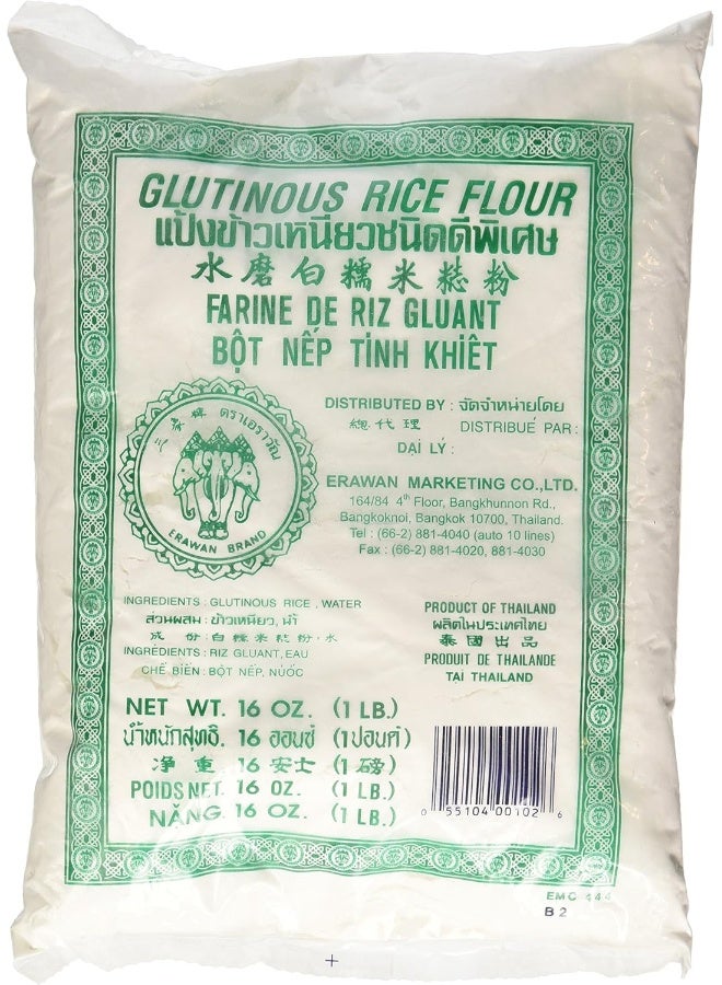 ERAWAN, Dried Sweet 2x 1 Lb Traditional Water Milled, Glutinous Rice Flour, 32 Ounce - Image 1