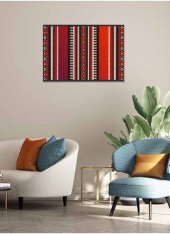 LOWHA Framed Canvas Wall Art Stretched Over Wooden Frame, Arabian Sadu Theme Landscape Orientatio Painting, For Home, Living Room, Office Decor  - Image 4