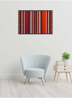 LOWHA Framed Canvas Wall Art Stretched Over Wooden Frame, Arabian Sadu Theme Landscape Orientatio Painting, For Home, Living Room, Office Decor  - Image 2