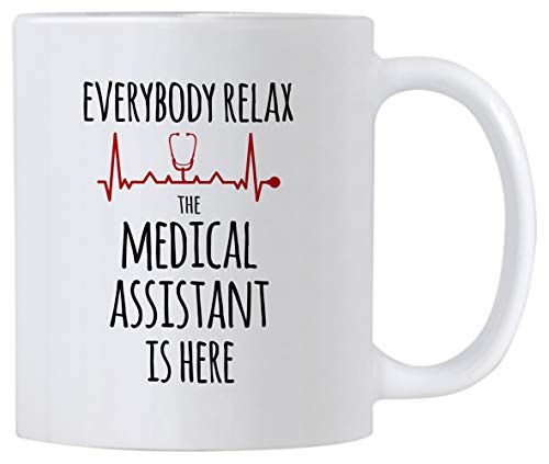 Casitika Medical Assistant Gifts. 11 oz Everybody Relax The Medical Assistant is Here Coffee Mug. Gift idea for Certified Assistants, Teachers or Students. - Image 1