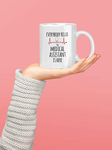 Casitika Medical Assistant Gifts. 11 oz Everybody Relax The Medical Assistant is Here Coffee Mug. Gift idea for Certified Assistants, Teachers or Students. - Image 5