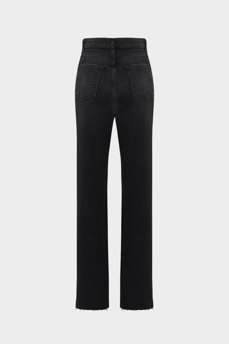 Açelya Okcu AÇELYAOKCU High Waist Straight Leg Short Leg Seamless Jeans  - Image 3