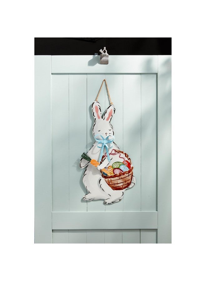 Mud Pie Tin Bunny Door Hanger; 26" x 14 1/2" - Image 2