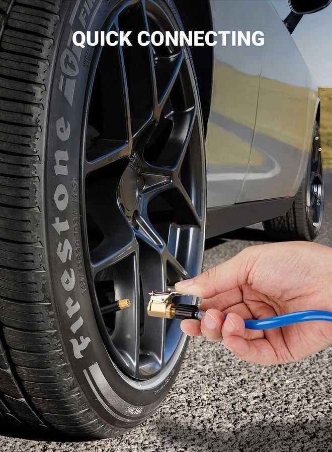 LUMITECO 2 Pcs Brass Locking Tire Air Chuck, Tire Inflator Hose Adapter for Twist On Connection Convert to Lock On, No Air Leakage Air Compressor Pump Clip On Tire Chucks, Tire Nozzle with Tire Valve Thread - Image 5