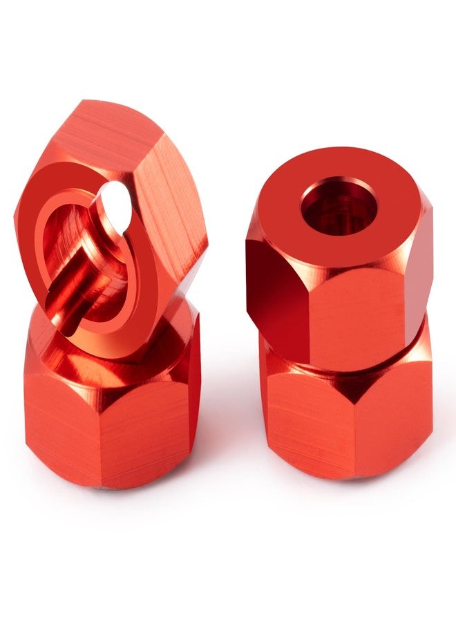 QUE-T Aluminium Wheel Hex Hub Adapter Upgrade for 1/18 HPI Venture HILUX RC Crawler Car (Red) - Image 2