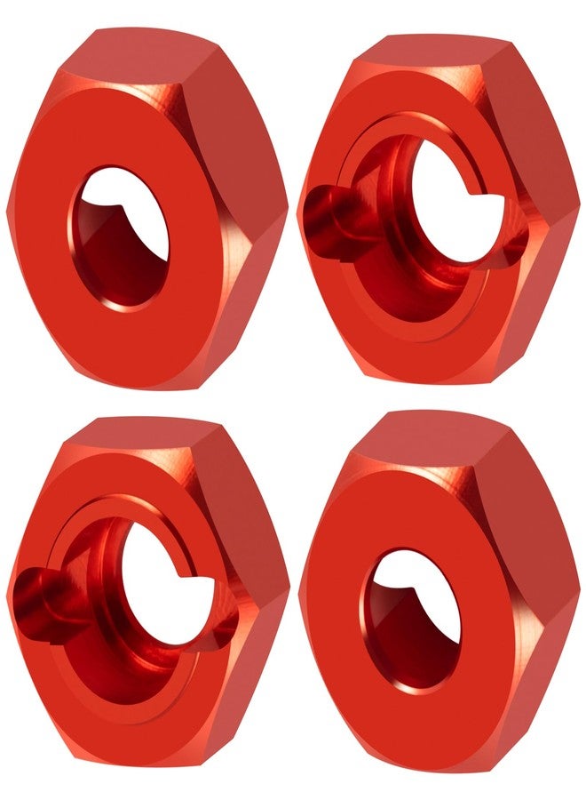 QUE-T Aluminium Wheel Hex Hub Adapter Upgrade for 1/18 HPI Venture HILUX RC Crawler Car (Red) - Image 1