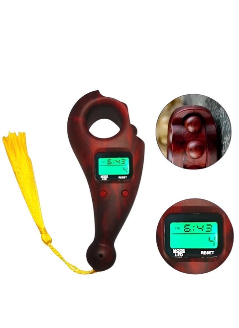 DIGITAL TASBEEH COUNTER | Digital Finger Tasbeeh Portable Rotating Prayer Beads with Digital Counter | Electronic prayer tasbeeh , Brown