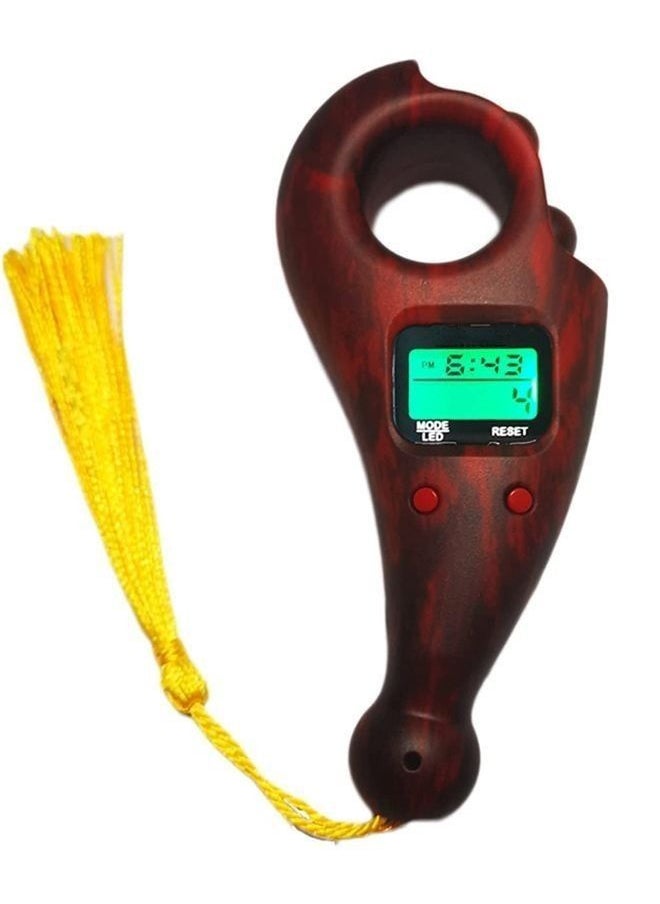 DIGITAL TASBEEH COUNTER | Digital Finger Tasbeeh Portable Rotating Prayer Beads with Digital Counter | Electronic prayer tasbeeh , Brown