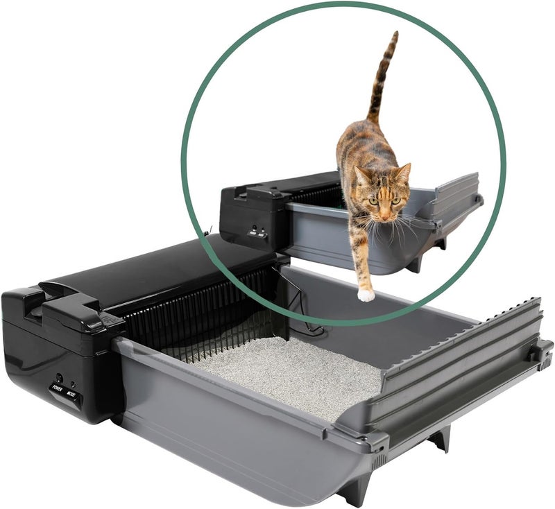 Pet Zone Semi Automatic Cat Litter Box Self Cleaning - Smart Scoop Cat Litter Box with 6 Bags & Carbon Filter for Up to Two Cats 6-16 Pounds - Image 1