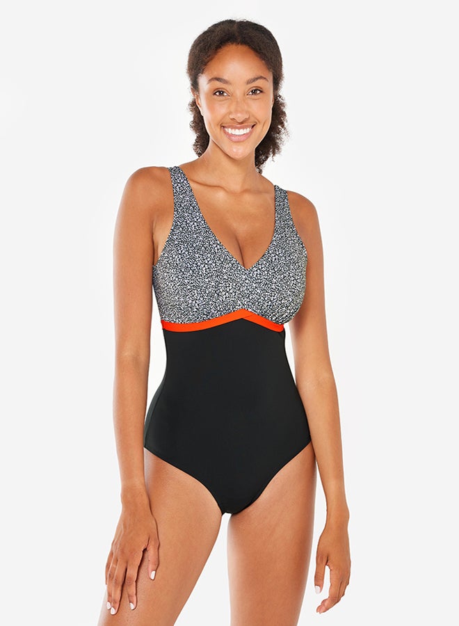 DECATHLON Women’s aquafitness 1-piece swimsuit - Rosy - Image 1