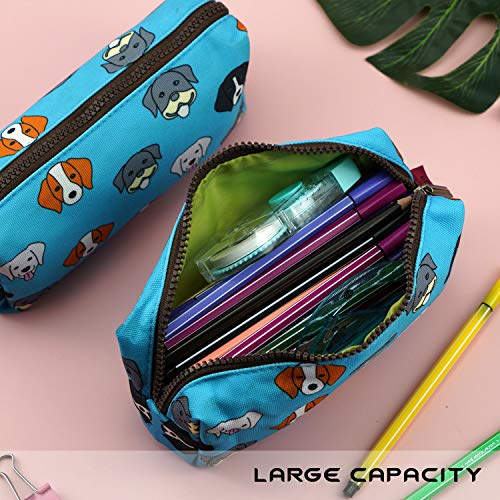LParkin French Bulldog Pencil Case Capacity Canvas Pen Bag Pouch Stationary Case Makeup Cosmetic Bag Gadget Box - Image 3