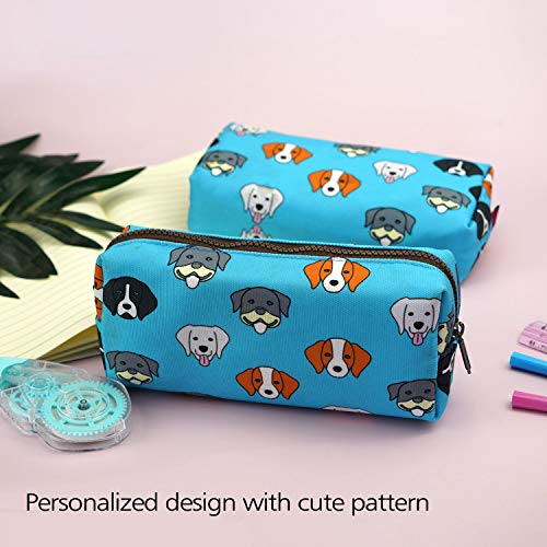 LParkin French Bulldog Pencil Case Capacity Canvas Pen Bag Pouch Stationary Case Makeup Cosmetic Bag Gadget Box - Image 5