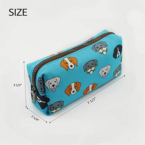 LParkin French Bulldog Pencil Case Capacity Canvas Pen Bag Pouch Stationary Case Makeup Cosmetic Bag Gadget Box - Image 2