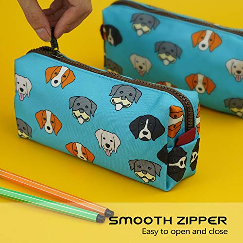 LParkin French Bulldog Pencil Case Capacity Canvas Pen Bag Pouch Stationary Case Makeup Cosmetic Bag Gadget Box - Image 4