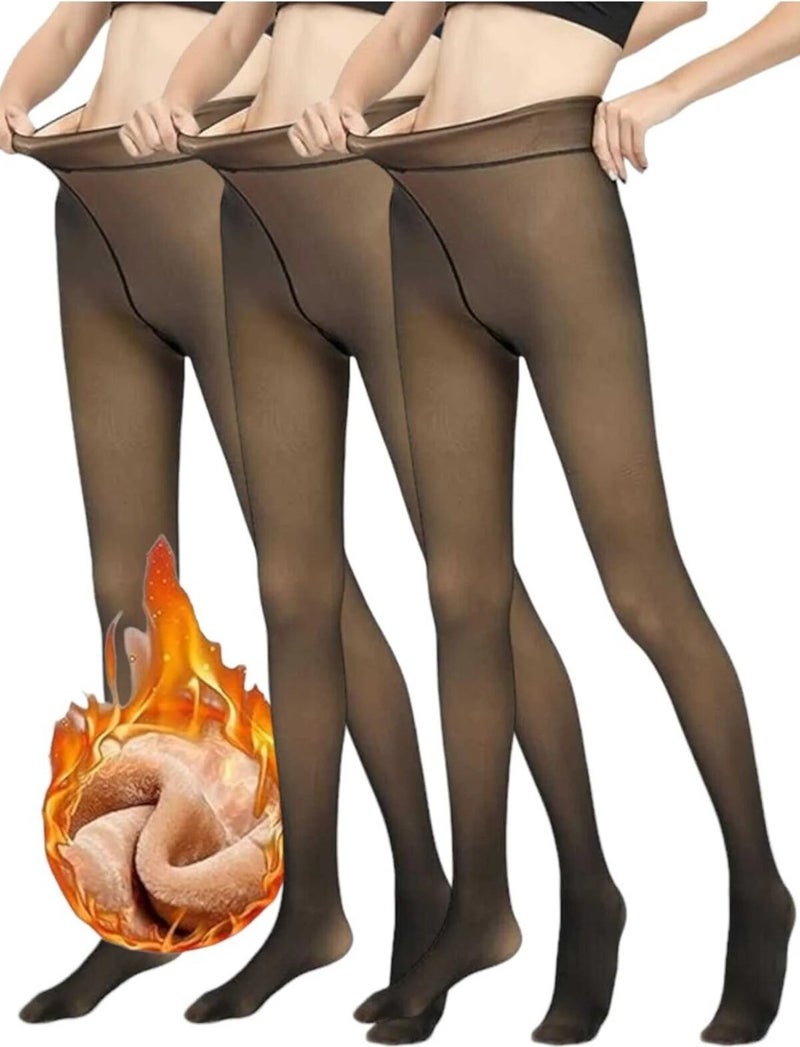 Uniquerrs Women's 3-Pack Polar Fleece 300 gr Thermal Tights 