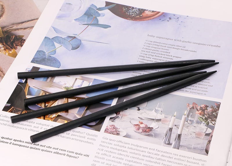 PENTA ANGEL Wood Hair Sticks Penta Angel 4Pcs Vintage Wooden Hair Chopstick Pencil Long Hairpin Clips Accessory for Women Thick Curly Hair Bun Holder Hairstyle Decor (Black) - Image 5