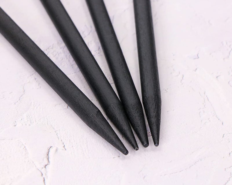 PENTA ANGEL Wood Hair Sticks Penta Angel 4Pcs Vintage Wooden Hair Chopstick Pencil Long Hairpin Clips Accessory for Women Thick Curly Hair Bun Holder Hairstyle Decor (Black) - Image 3