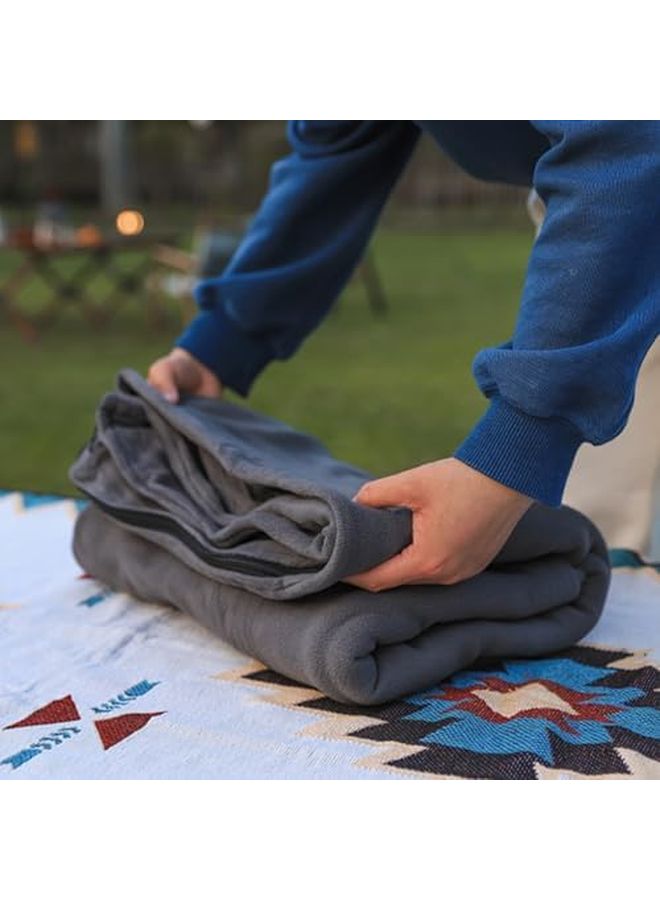 Gray Space Saving Velvet Sleep Bag Camping Storage For Backpacking Emergency Preparedness - Image 4