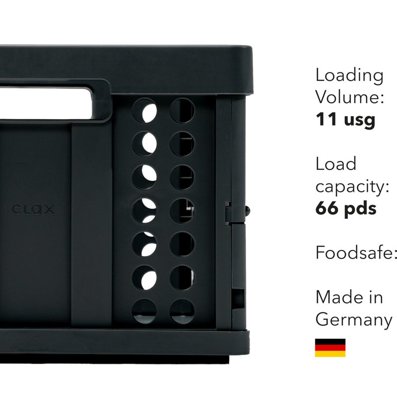 ClaxÂ® crate | folding box | basket | 48 qt (12 gal) | black - Image 2
